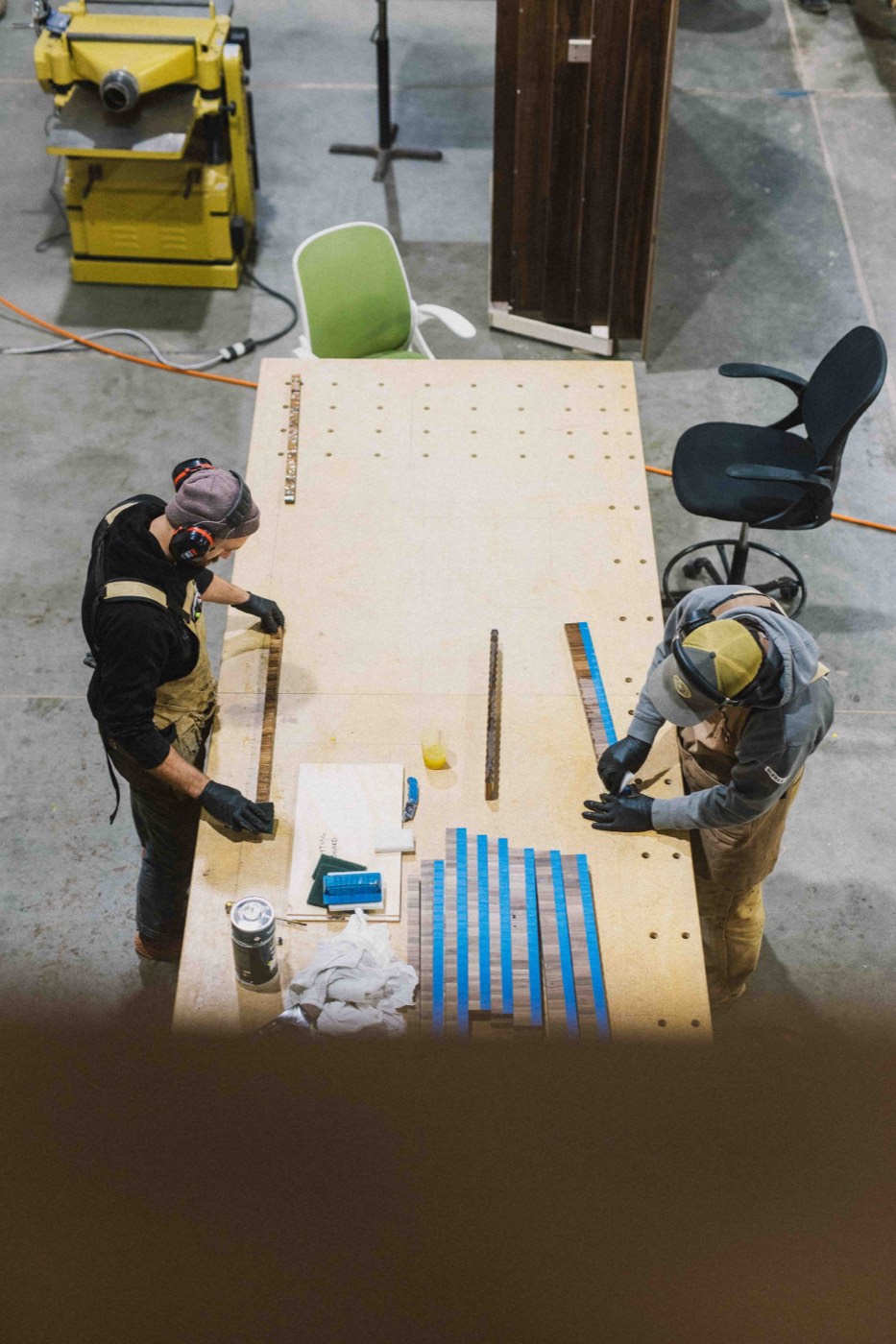 Team at work in the workshop